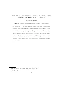 THE STRONG SYMMETRIC GENUS and GENERALIZED SYMMETRIC GROUPS of TYPE G(N, 3)