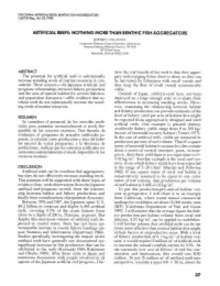 Artificial Reefs: Nothing More Than Benthic Fish Aggregators Jeffrey J