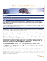 Credit and Collection Procedures