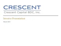 Crescent Capital BDC Investor Presentation