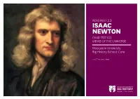 ISAAC NEWTON (1643-1727 CE) VIEWS of the UNIVERSE Macquarie University Big History School: Core