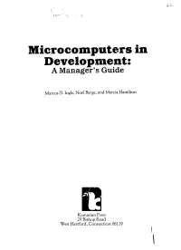 Microcomputers in Development: a Manager's Guide