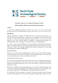 The History and Survey of Cùlanach Settlement in Argyll. Alistair Mcintyre