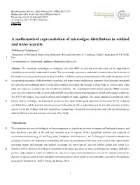 A Mathematical Representation of Microalgae