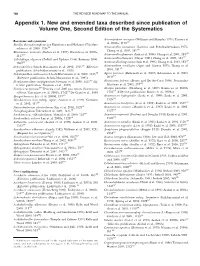 Appendix 1. New and Emended Taxa Described Since Publication of Volume One, Second Edition of the Systematics