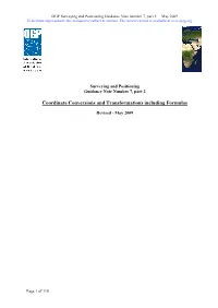 Coordinate Conversions and Transformations Including Formulas