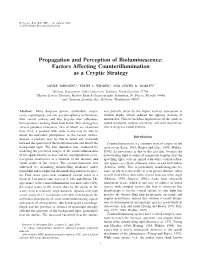 Factors Affecting Counterillumination As a Cryptic Strategy