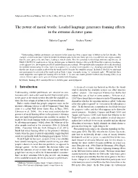 Loaded Language Generates Framing Effects in the Extreme Dictator Game