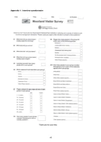 Peak District National Park Visitor Survey 2005 Appendices
