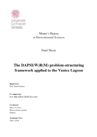The DAPSI(W)R(M) Problem-Structuring Framework Applied to the Venice Lagoon