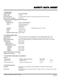 Thiocyanate Reagent Product Code R-1305K Recommended Use Use As Directed by Manufacturer for Purposes Directly Related to Water Testing