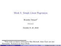 Week 5: Simple Linear Regression