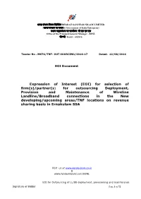 Expression of Interest (EOI) for Selection of Firm(S)/Partner(S) For