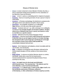 Glossary of Christian Terms • Advent