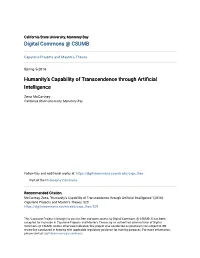 Humanity's Capability of Transcendence Through Artificial