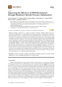 Improving the Efficiency of PEM Electrolyzers Through Membrane
