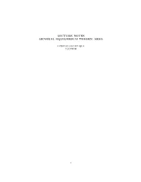 Lecture Notes General Equilibrium Theory: Ss205