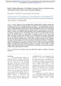 Lncrna Mediated Hijacking of T-Cell Hypoxia Response Pathway by Mycobacterium Tuberculosis Predicts Latent to Active Progression in Humans