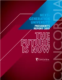 Next- Generation University President’S Report 2019