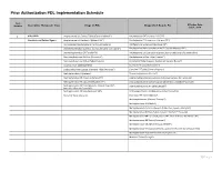 Prior Authorization PDL Implementation Schedule