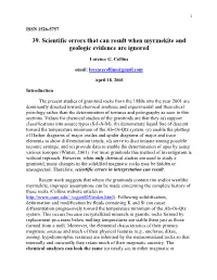 39. Scientific Errors That Can Result When Myrmekite and Geologic Evidence Are Ignored