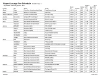 Airport Lounge Fee Schedule Record Count