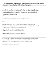 Analysis and Simulation of Intervention Strategies Against Bus Bunching by Means of an Empirical Agent‑Based Model
