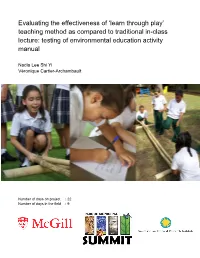 Evaluating the Effectiveness of 'Learn Through Play'