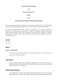Minutes of the Proceedings
