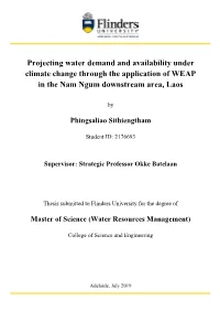 Projecting Water Demand and Availability Under Climate Change Through the Application of WEAP in the Nam Ngum Downstream Area, Laos