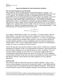 Regression Models for Ordinal Dependent Variables