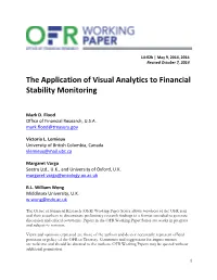 The Application of Visual Analytics to Financial Stability Monitoring