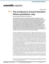 The Architecture of Starch Blocklets Follows Phyllotaxic Rules Francesco Spinozzi1, Claudio Ferrero2 & Serge Perez3*