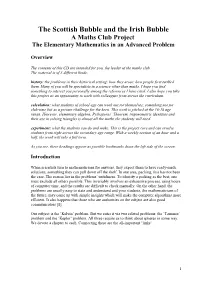 The Scottish Bubble and the Irish Bubble a Maths Club Project the Elementary Mathematics in an Advanced Problem