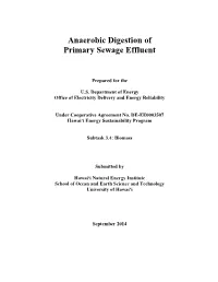 Anaerobic Digestion of Primary Sewage Effluent