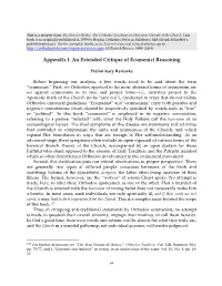 Appendix I: an Extended Critique of Ecumenist Reasoning