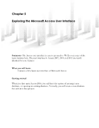 Chapter 5 Exploring the Microsoft Access User Interface