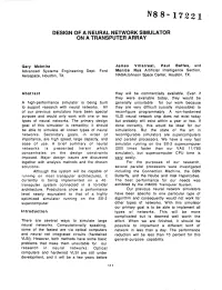 Design of a Neural Network Simulator on a Transputer Array