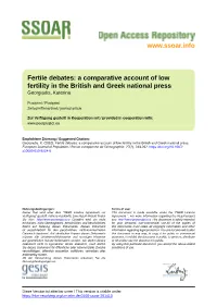 'Fertile Debates: a Comparative Account of Low Fertility in the British