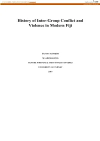 History of Inter-Group Conflict and Violence in Modern Fiji
