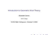 Introduction to Geometric Knot Theory