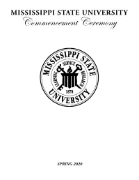 Mississippi State University Spring 2020 Commencement Exercise