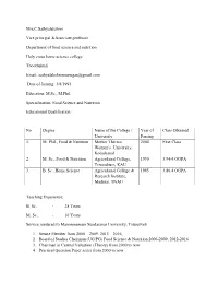 Mrs.C.Sathyalakshmi Vice Principal &Associate Professor Department Of