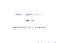 Nonlinear Regression (Part 1)