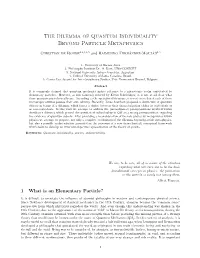 The Dilemma of Quantum Individuality Beyond Particle Metaphysics