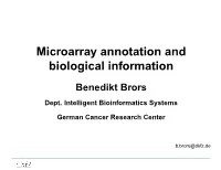 Annotation and Biological Information