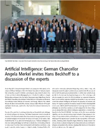 Artificial Intelligence: German Chancellor Angela Merkel Invites Hans Beckhoff to a Discussion of the Experts