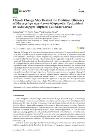 Climate Change May Restrict the Predation Efficiency of Mesocyclops