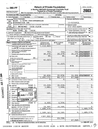 Form 990-PF Return of Private Foundation