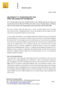Ing Renault F1 Team Kicks Off 2008 with the Launch of Its New R28